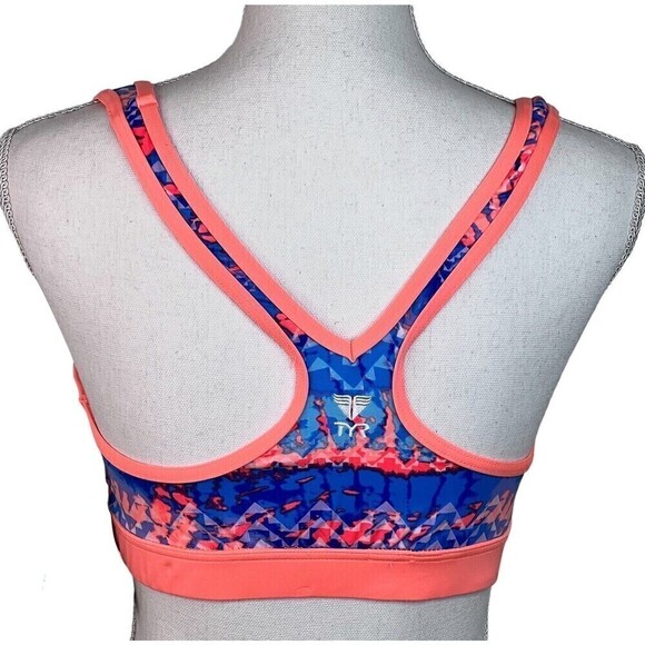 NWT TYR Coral Blue Active Wear Razor Back Workout Bra Swim Top Size L 10/12 - Picture 4 of 11